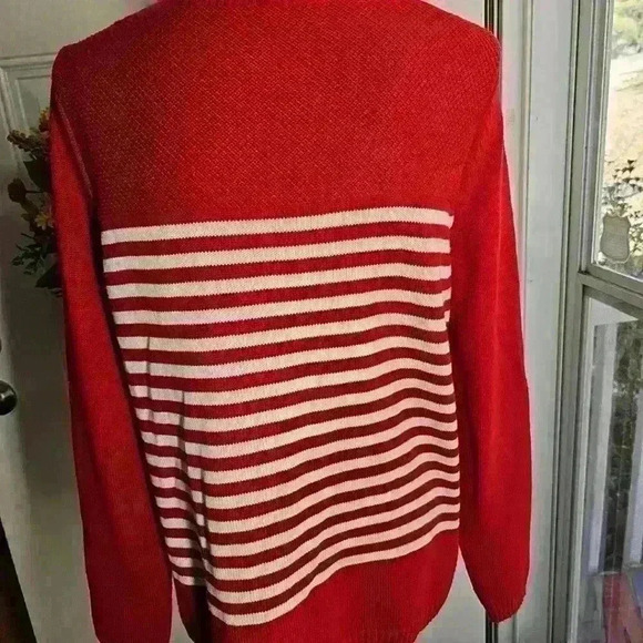 Talbots red white and blue nautical anchor sweater size m - Picture 3 of 3